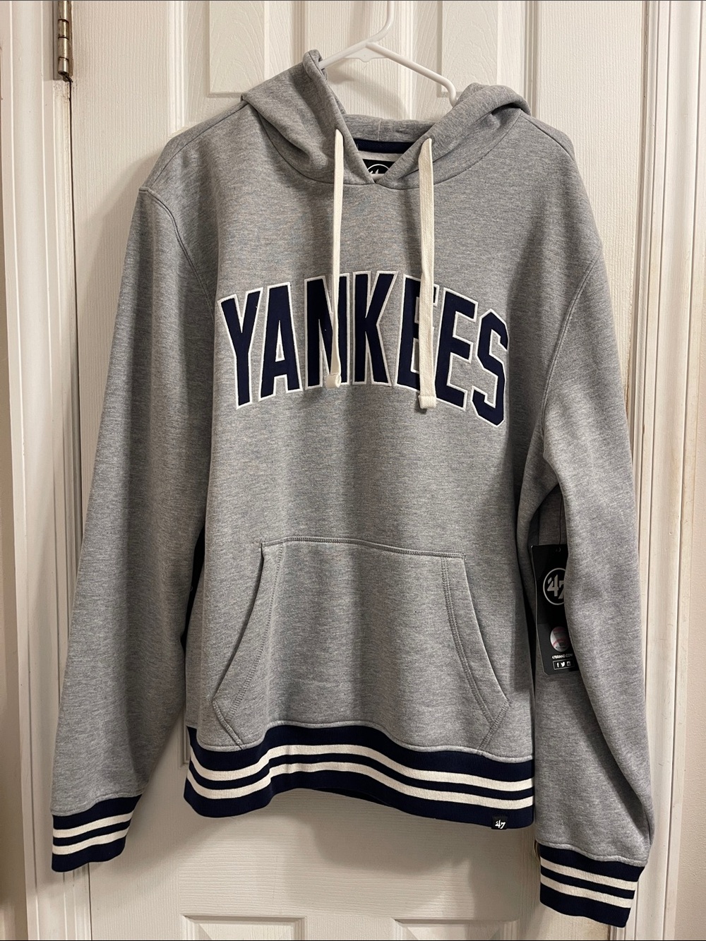 NWT 47 Brand Gray Hoodie with Navy Yankees Lettering